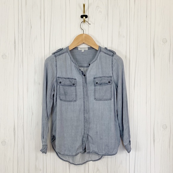 Two by Vince Camuto Tops - TWO BY VINCE CAMUTO Chambray Tunic Blouse Size S